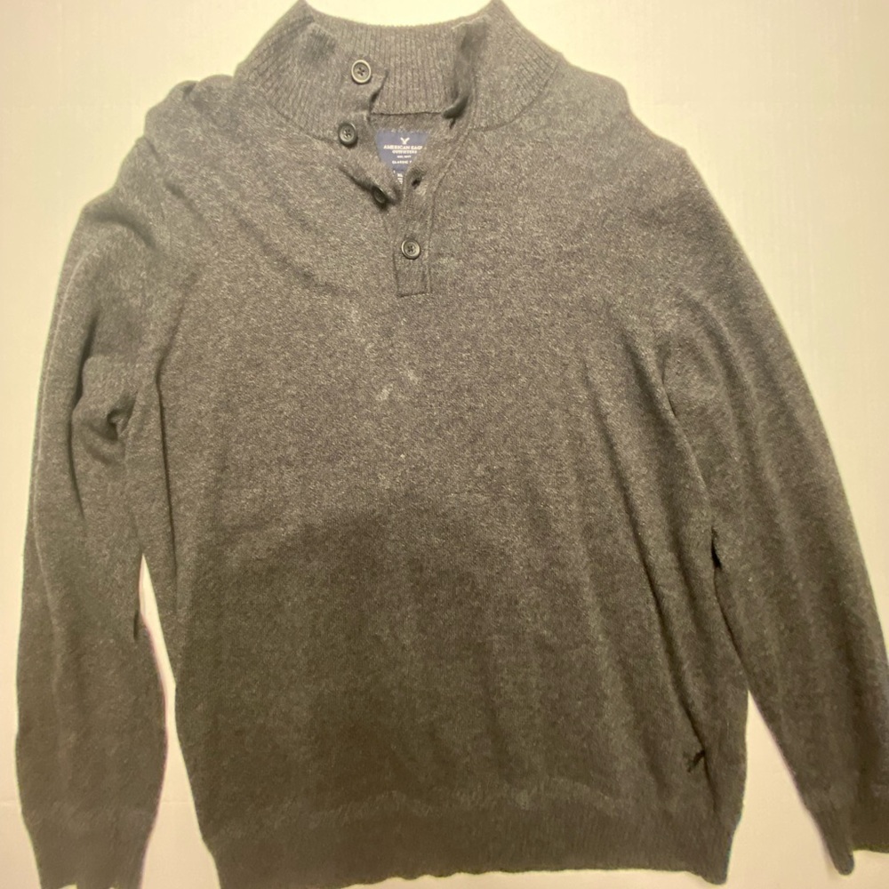 NWOT American Eagle Quarter Button Sweater XL